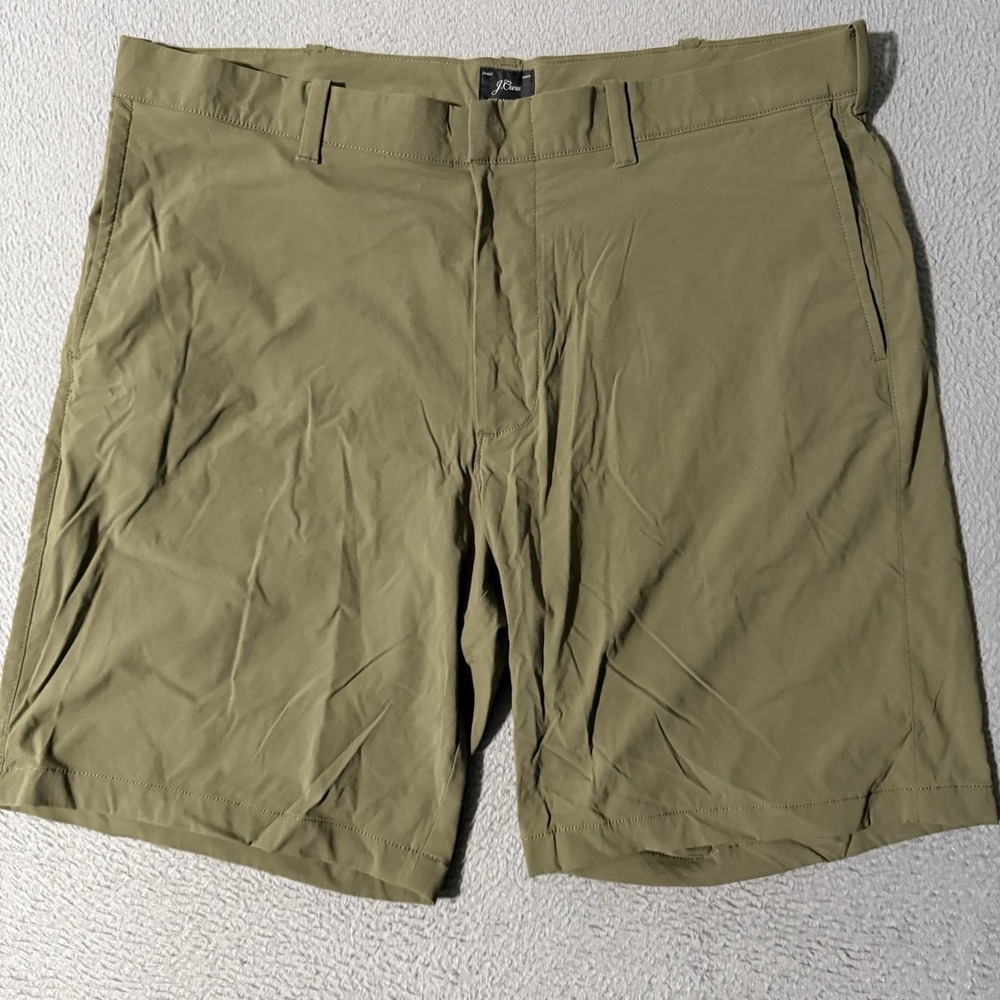 J Crew Golf Shorts Performance Mens Size 36 Green Flat Front‎ Polyester